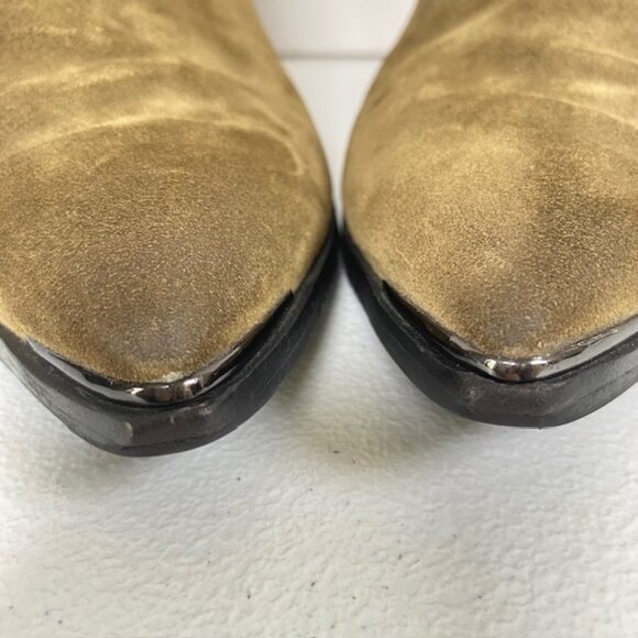 Marc Fisher Yarita Women’s 8.5M Tan Pointed Toe Wedge Heel Ankle Boots - Picture 3 of 15